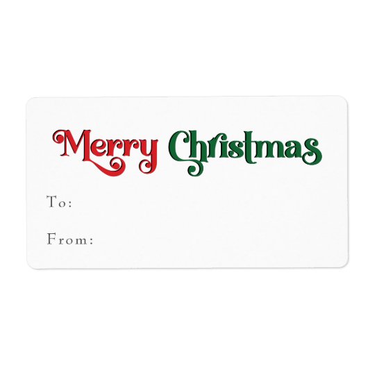 Étiquette Classique simple joyeux cadeau de Noël rectangulai (Devant)