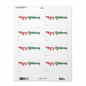 Étiquette Classique simple joyeux cadeau de Noël rectangulai (Feuille entière)