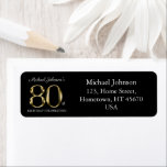 Étiquette Classy Black 80th Birthday Solid Gold Adresse de t<br><div class="desc">Classy Black 80th Birthday Solid Gold Étiquette de adresse texte. Conception simple mais classe de thème d'anniversaire avec l'année de naissance jalon dans l'effet de texte en or solide! Design élégant pour tout genre, homme ou femme. C'est certainement une façon solide de célébrer votre anniversaire ! Consultez la collection pour...</div>