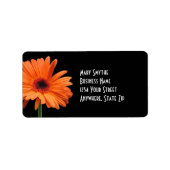 Étiquette Classy Black & Orange Gerbera Daisy (Devant)
