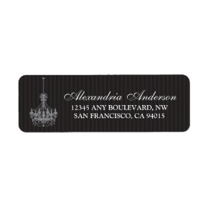 Étiquette Classy Chandelier Return Label (argent)