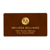 Étiquette Classy Chic Brown Texture & Or Livraison initiale (Devant)