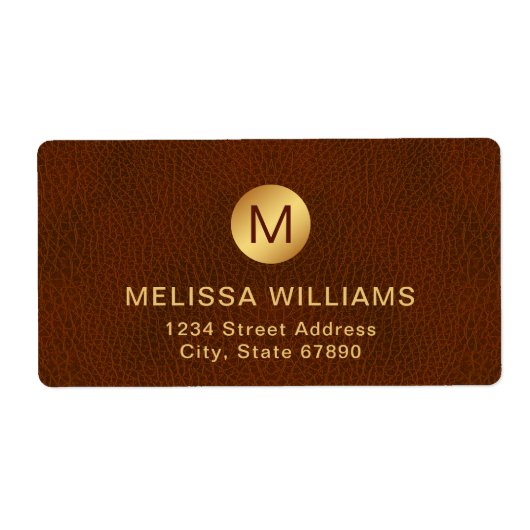 Étiquette Classy Chic Brown Texture & Or Livraison initiale (Devant)