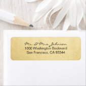 Étiquette Classy Elegant Gold Foil Mariage Adresse de retour (En situation)