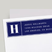 Étiquette Classy Elegant Modern Navy Blue Adresse de retour