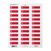 Étiquette Classy Elegant Modern Red Adresse de retour (Feuille entière)