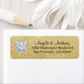 Étiquette Classy Elegant Parties scintillant OR Mariage Reto (En situation)