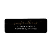Étiquette Classy Girly Elegant Minimalist Black Gold Script (Devant)