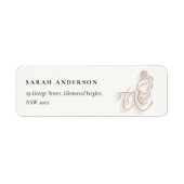 Étiquette Classy Minimal Gold Krishna Adresse indienne (Devant)