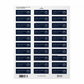 Étiquette Classy Navy Blue Custom Graduation Adresse de reto (Feuille entière)