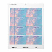Étiquette Classy Pastel Marble Monogram Adresse (Feuille entière)