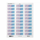 Étiquette Classy Pastel Marble Monogram Adresse (Feuille entière)