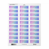 Étiquette Classy Purple & Blue Bokeh Star Monogram Adresse (Feuille entière)