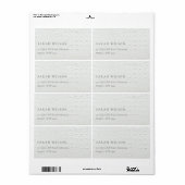Étiquette Classy Simple Ivoire Blanc Cuir Adresse Texture (Feuille entière)