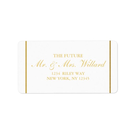 Étiquette Classy Wedding Gold Foil - Address Label (Devant)
