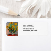 Étiquette Claude Monet - Bouquet de tournesols (En situation)