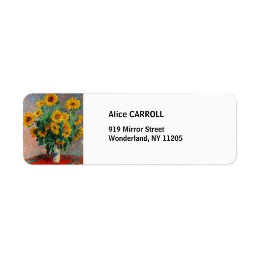 Étiquette Claude Monet - Bouquet de tournesols (Devant)
