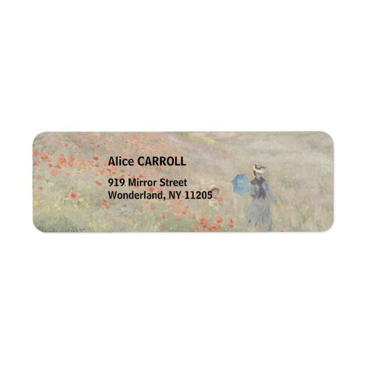 Étiquette Claude Monet - Champ de coquelicots (Devant)