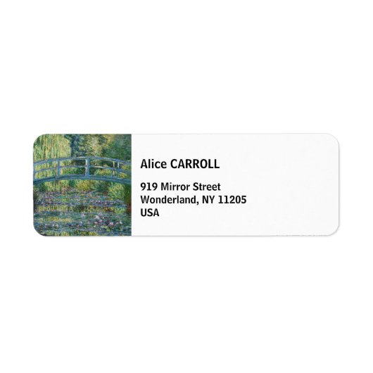 Étiquette Claude Monet - Eau Lily étang, Harmonie verte (Devant)
