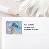 Étiquette Claude Monet - Femme avec un parasol face à droite (En situation)