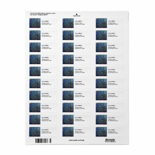 Étiquette Claude Monet - Lys d'Eau Bleue (Feuille entière)