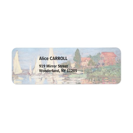 Étiquette Claude Monet - Régates à Argenteuil (Devant)