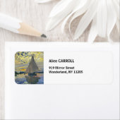 Étiquette Claude Monet - Voilier au Petit-Gennevilliers (En situation)