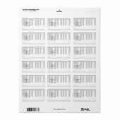 Étiquette Clavier d'organe (Feuille entière)