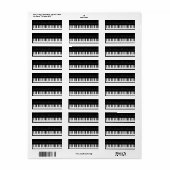 Étiquette Clavier pour piano (Feuille entière)