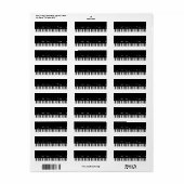 Étiquette Clavier pour piano (Feuille entière)
