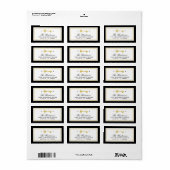 Étiquette Clé de squelette | Nouvelle adresse Noir et Or (Feuille entière)