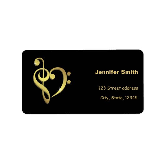 Étiquette Clé de treillis et clef de basse musique coeur amo (Devant)