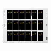 Étiquette Clé d'or sur noir. Personnalisé (Feuille entière)