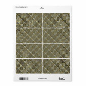 Étiquette Clé grecque noire, or motif (Feuille entière)