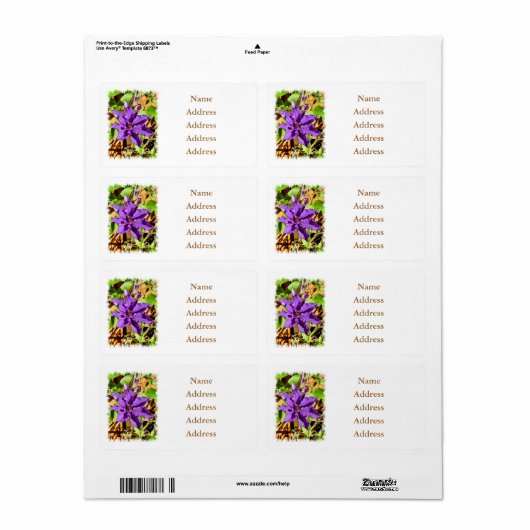 ÉTIQUETTE CLEMATIS (Feuille entière)