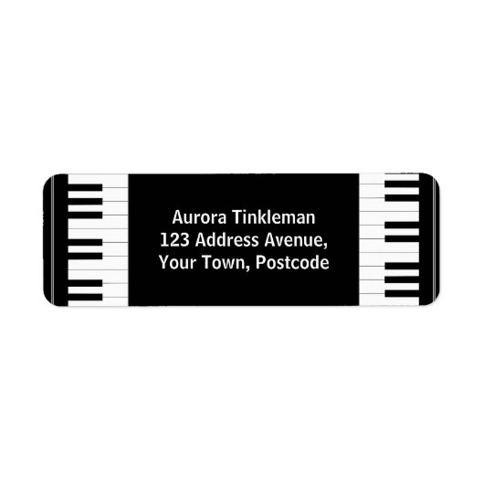Étiquette Clés Piano noir et blanc (Devant)