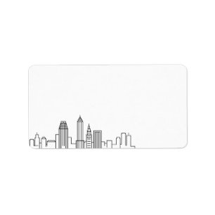 Étiquette Cleveland Stylized Skyline   Blank Label