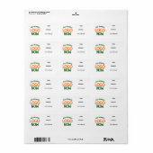 ÉTIQUETTE CLIENT SIMPLE CONTEMPORAIN PROPRE BLANC MODE (Feuille entière)