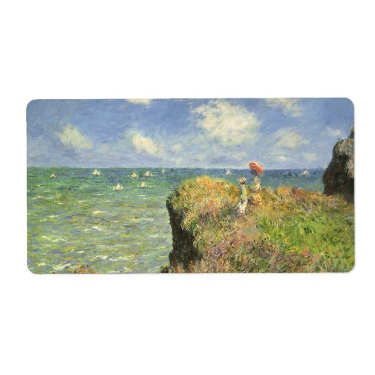 Étiquette Cliff Walk à Pourville par Claude Monet (Devant)