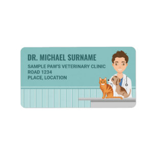 Étiquette Clinique vétérinaire Vétérinaire Homme Docteur vét