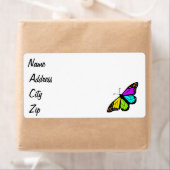 Étiquette Clipart coloré de papillon (En situation)