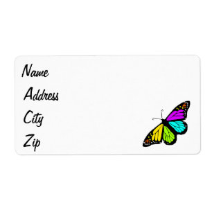 Étiquette Clipart coloré de papillon