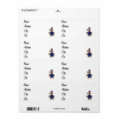 Étiquette Clipart de graduation de chien (Feuille entière)