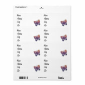 Étiquette Clipart de papillon de gradient (Feuille entière)