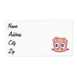 Étiquette Clipart mignon de porc
