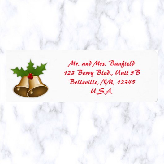 Étiquette Cloches de Noël modifiables