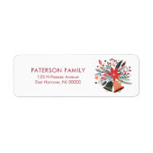 Étiquette Cloches et fleurs de Noël (Devant)