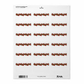 Étiquette Cloches et ornements rouges et verts Adresse (Feuille entière)