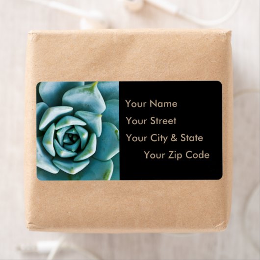 Étiquette Closeup Succulent (En situation)