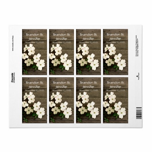 Étiquette Clôture rustique avec Fleurs Mariage Mini Étiquett (Feuille entière)